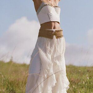 Anthropologie Kavita Bhartia Ruffle Maxi Skirt